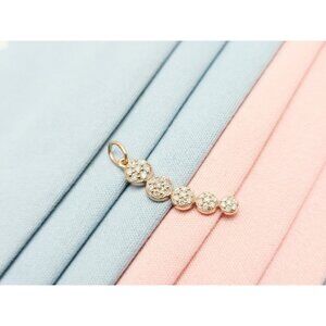 Beautiful 14K Karat Solid Rose Gold Round Cut Diamond Drop Dangle Charm Pendant